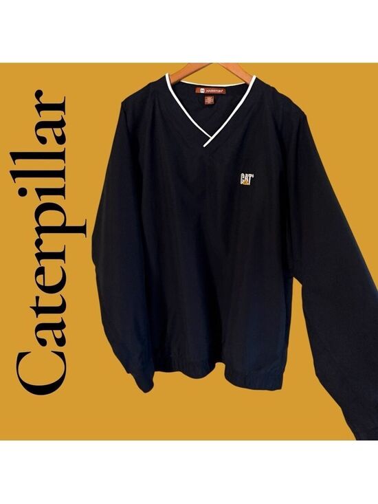 Caterpillar Other - Caterpillar Black Polyester Windbreaker Pullover. 2X. Pockets. EUC! Like new!